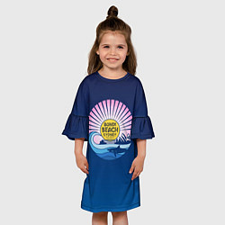 Платье клеш для девочки Bondi Beach Sydney, цвет: 3D-принт — фото 2
