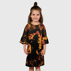 Платье клеш для девочки АТАКУЮЩИЙ ТИТАН ЭРЕН, цвет: 3D-принт — фото 2