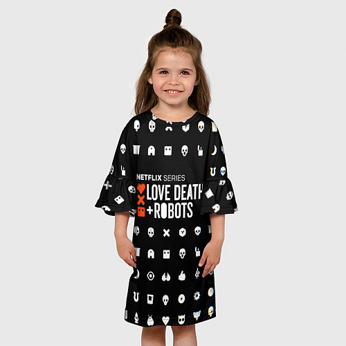 Детское платье LOVE DEATH ROBOTS $$$ / 3D-принт – фото 3