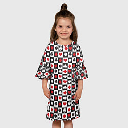 Платье клеш для девочки SODA LUV КАРТОЧНЫЕ МАСТИ, цвет: 3D-принт — фото 2