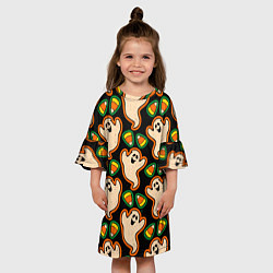 Платье клеш для девочки Привидения Колпаки, цвет: 3D-принт — фото 2