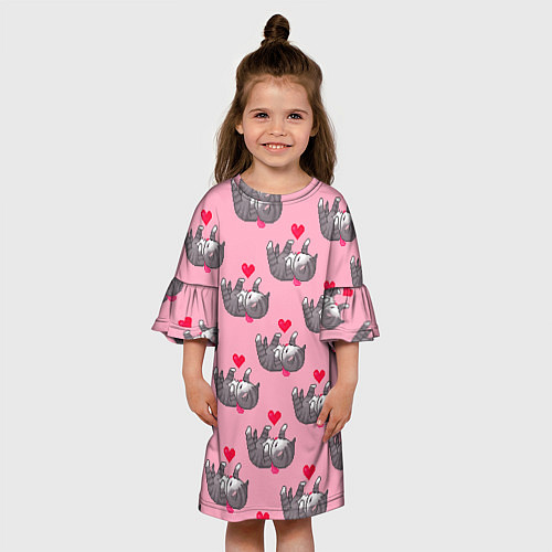 Детское платье Пиксельные котики / 3D-принт – фото 3