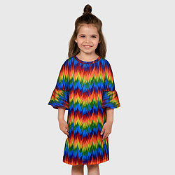 Платье клеш для девочки РАДУЖНАЯ КИСЛОТА, цвет: 3D-принт — фото 2