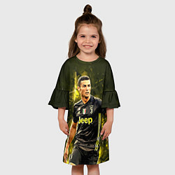 Платье клеш для девочки Cristiano Ronaldo Juventus, цвет: 3D-принт — фото 2
