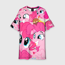 Платье клеш для девочки Pinkie Pie pattern, цвет: 3D-принт