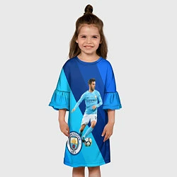 Платье клеш для девочки Бернарду Силва Манчестер Сити, цвет: 3D-принт — фото 2