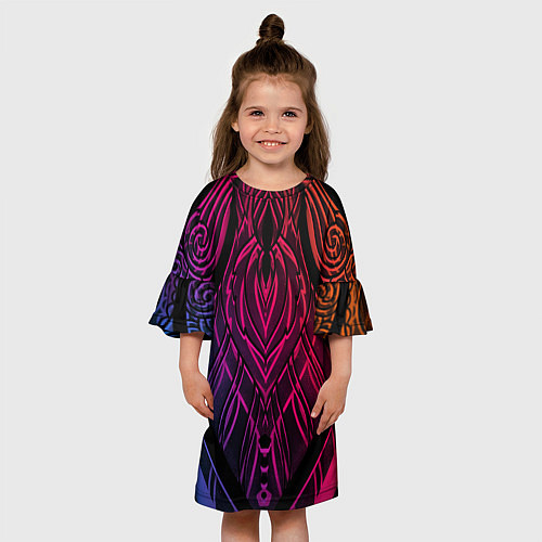 Детское платье Фиолетовый узор 3D / 3D-принт – фото 3