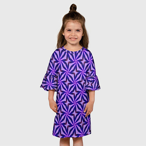 Детское платье Синие острые узоры / 3D-принт – фото 3