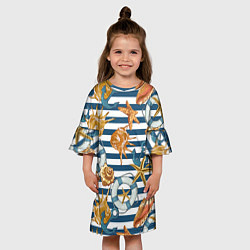 Платье клеш для девочки Тельняшка, цвет: 3D-принт — фото 2