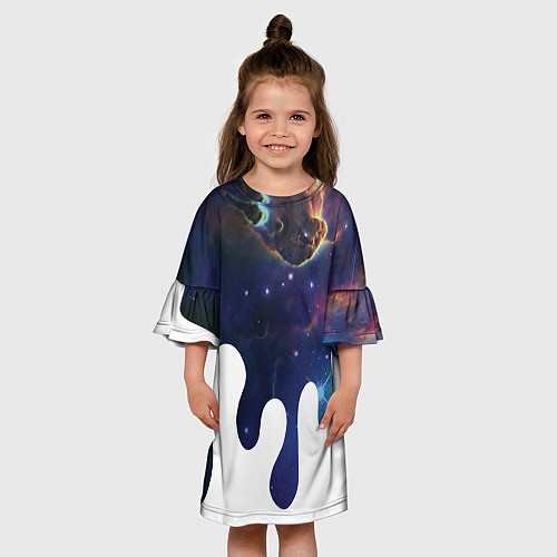 Детское платье Стекающий космос / 3D-принт – фото 3
