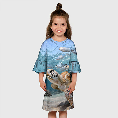 Детское платье Морская черепаха / 3D-принт – фото 3
