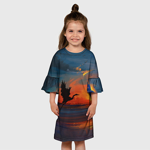 Детское платье Прибрежный закат / 3D-принт – фото 3