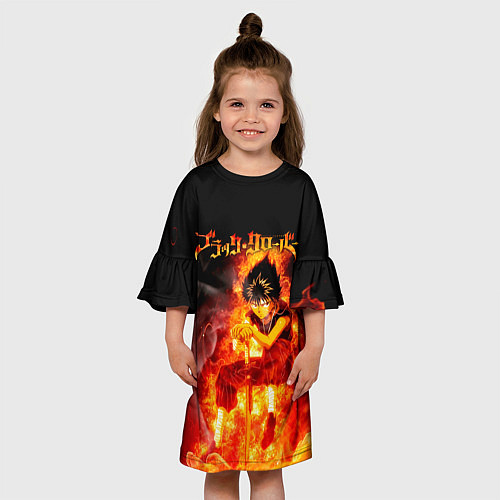 Детское платье Юно в огне Чёрный клевер / 3D-принт – фото 3