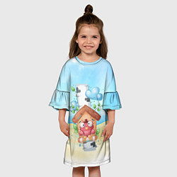 Платье клеш для девочки Птиц, цвет: 3D-принт — фото 2