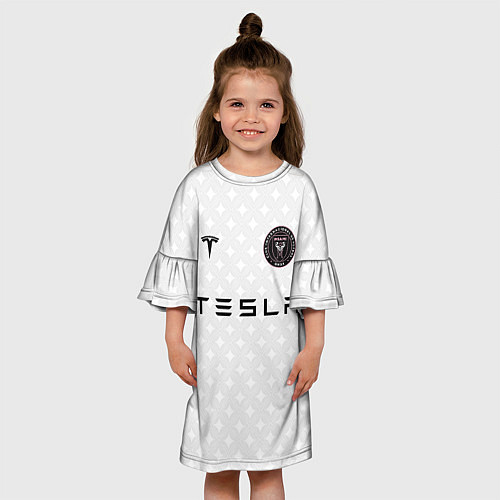 Детское платье INTER MIAMI FC TESLA KIT / 3D-принт – фото 3