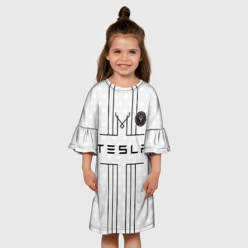 Детское платье INTER MIAMI FC 2021 БЕЛЫЙ / 3D-принт – фото 3