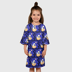 Платье клеш для девочки Sonic pattern, цвет: 3D-принт — фото 2