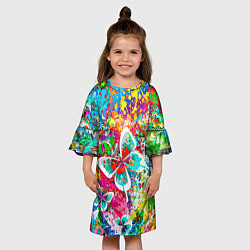 Платье клеш для девочки ЯРКИЕ КРАСКИ, цвет: 3D-принт — фото 2