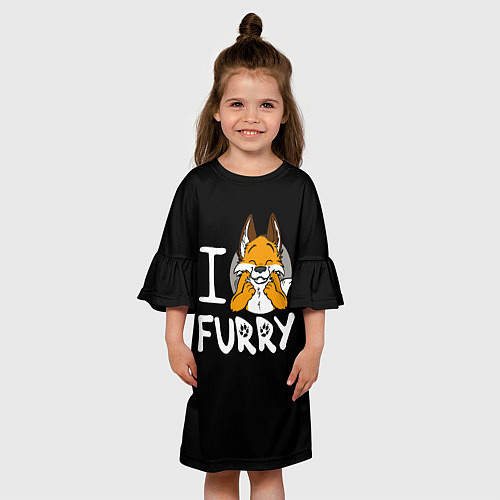 Детское платье I love furry / 3D-принт – фото 3
