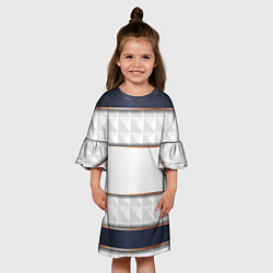 Платье клеш для девочки White 3d lines, цвет: 3D-принт — фото 2