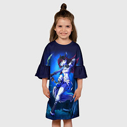 Платье клеш для девочки Furry warrior, цвет: 3D-принт — фото 2