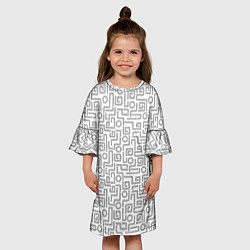 Платье клеш для девочки Геометрический лабиринт, цвет: 3D-принт — фото 2