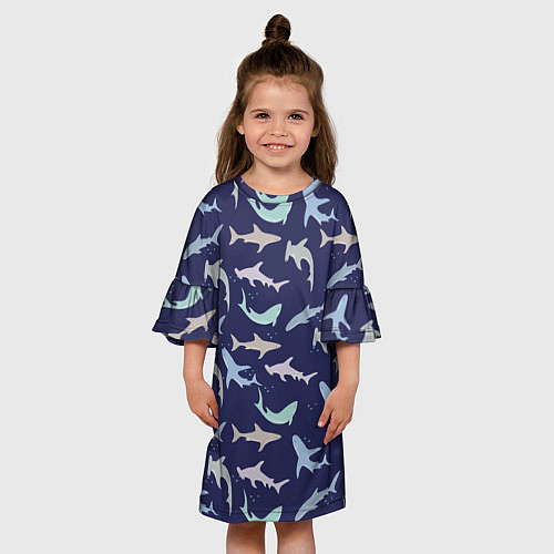 Детское платье Акулы разные / 3D-принт – фото 3
