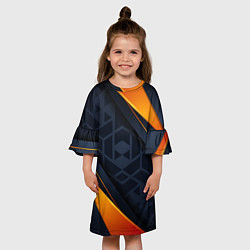 Платье клеш для девочки BLACK ORANGE, цвет: 3D-принт — фото 2