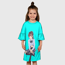 Платье клеш для девочки Anime girl, цвет: 3D-принт — фото 2