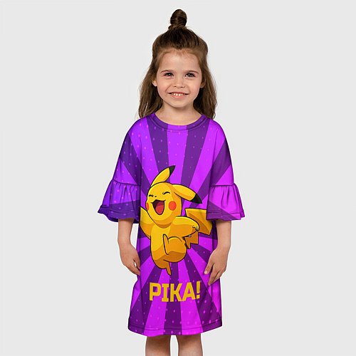 Детское платье Радостный Пикачу / 3D-принт – фото 3