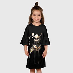 Платье клеш для девочки Nier Automata 2B, цвет: 3D-принт — фото 2