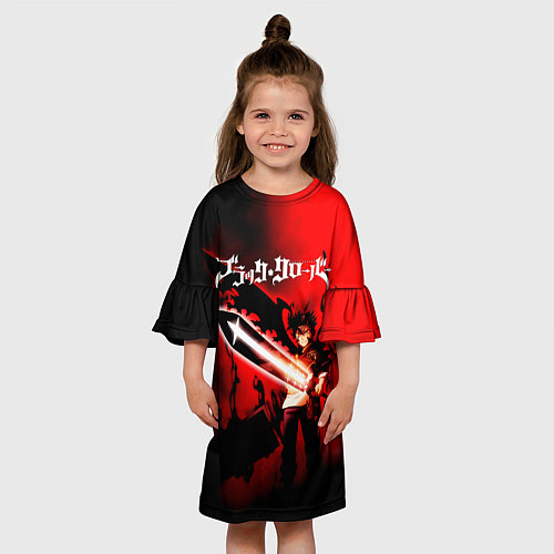 Детское платье Чёрный Аста красный туман / 3D-принт – фото 3