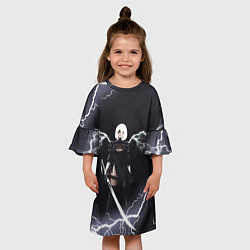 Платье клеш для девочки Nier Automata 2b Light Z, цвет: 3D-принт — фото 2