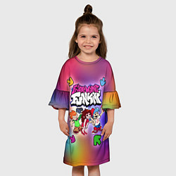 Платье клеш для девочки Friday Night Funkin, цвет: 3D-принт — фото 2