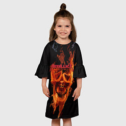 Платье клеш для девочки Metallica Flame, цвет: 3D-принт — фото 2