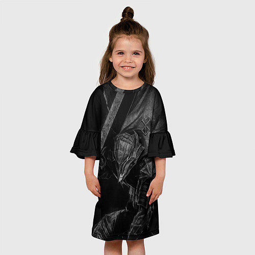 Детское платье БЕРСЕРК черно - белый / 3D-принт – фото 3