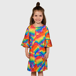 Платье клеш для девочки Pop it Among Us, цвет: 3D-принт — фото 2