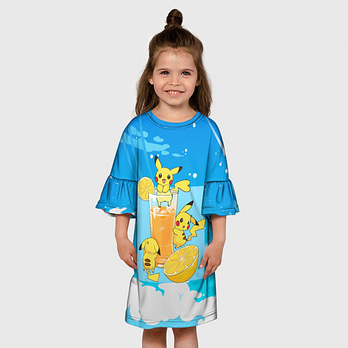 Детское платье Пикачу в лимонаде / 3D-принт – фото 3