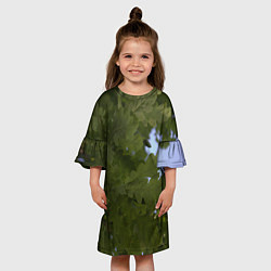 Платье клеш для девочки Летние дубы, цвет: 3D-принт — фото 2