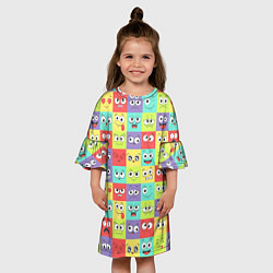 Платье клеш для девочки Эмоции, цвет: 3D-принт — фото 2