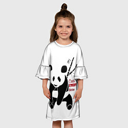 Платье клеш для девочки Панда и сон, цвет: 3D-принт — фото 2