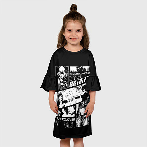 Детское платье Аста и Юна Черный клевер / 3D-принт – фото 3
