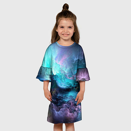 Детское платье Космическое море / 3D-принт – фото 3