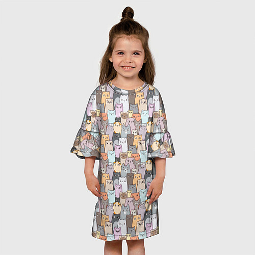 Детское платье Котики / 3D-принт – фото 3