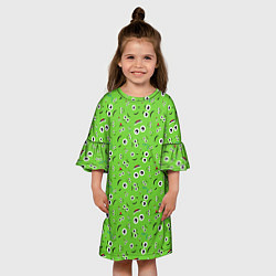 Платье клеш для девочки Мультяшные Лица, цвет: 3D-принт — фото 2