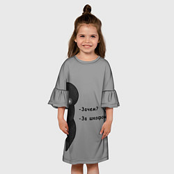 Платье клеш для девочки За шкафом, цвет: 3D-принт — фото 2