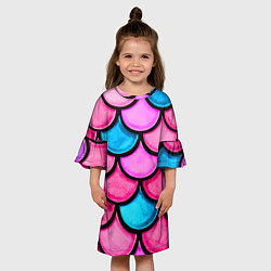 Платье клеш для девочки Морская Чешуя!, цвет: 3D-принт — фото 2