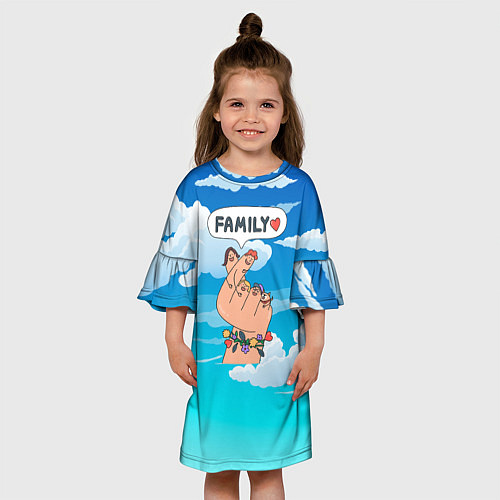 Детское платье Семья это мир и любовь / 3D-принт – фото 3