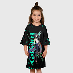 Платье клеш для девочки XIAO GENSHIN IMPACT, цвет: 3D-принт — фото 2