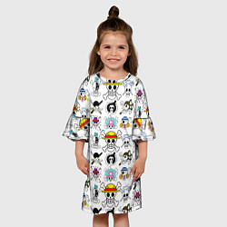Платье клеш для девочки Веселые Роджеры пиратов Соломенной Шляпы, цвет: 3D-принт — фото 2